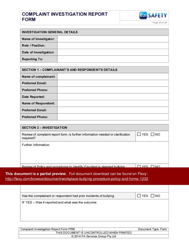 sexual harassment investigation report template workplace bullying procedure policy and forms sexual harassment investigation report template workplace bullying procedure policy and forms