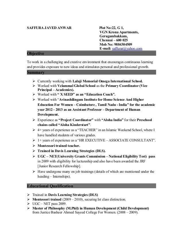 Resume Sample For Principal Position Resume Sample For Principal Position