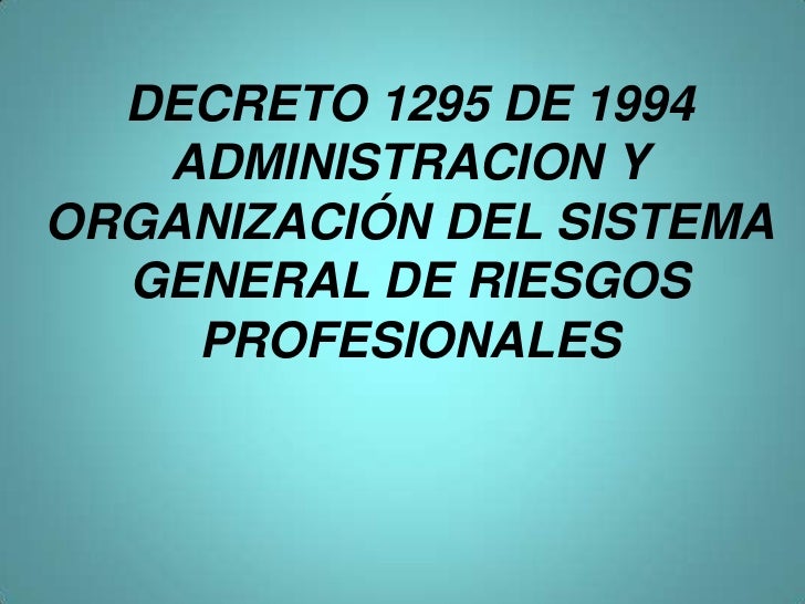DECRETO 1 1994 decreto 1 1994: