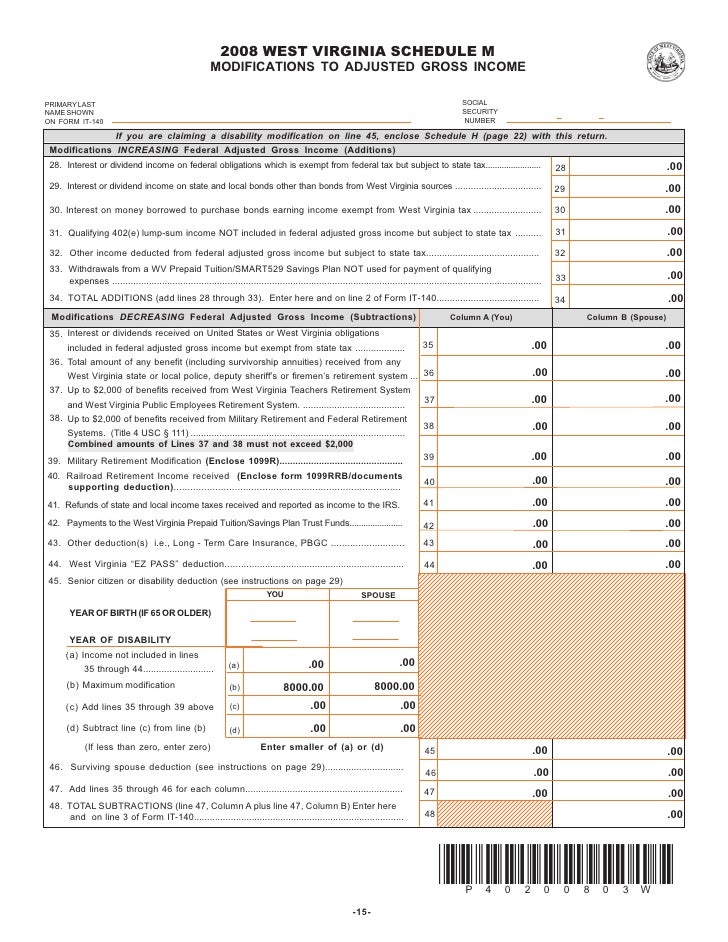 schedule M state.wv.us/taxrev/forms