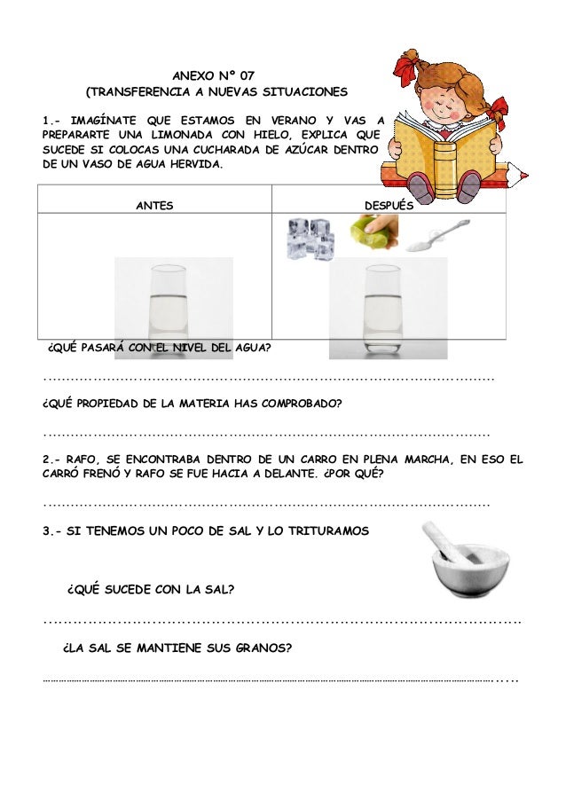 Resultado de imagen para imagenes de ACTIVIDADES DE LAS PROPIEDADES DE LA MATERIA