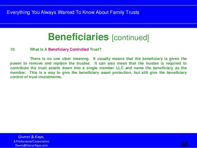 a statement of definition beneficiary