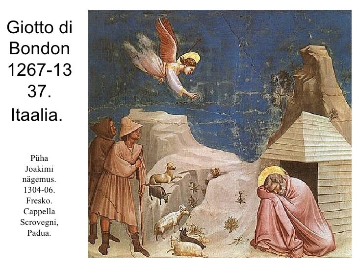 Giotto di Bondon 1267-1337. Itaalia. Püha Joakimi nägemus. 1304-06. Fresko. Cappella Scrovegni, Padua.