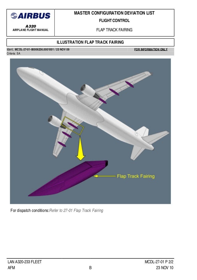 13 master configuration deviation list a320