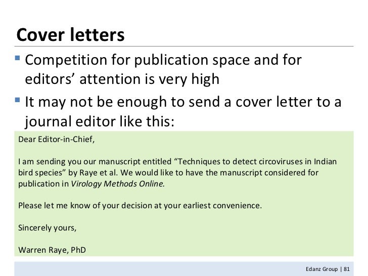 Cover letter template for manuscripts