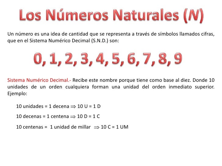 Números Naturales Números Naturales