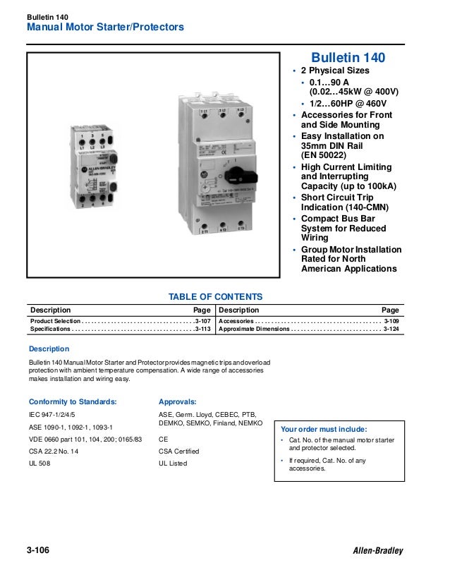 Catalogo Disjuntor Allen Bradley 140MN