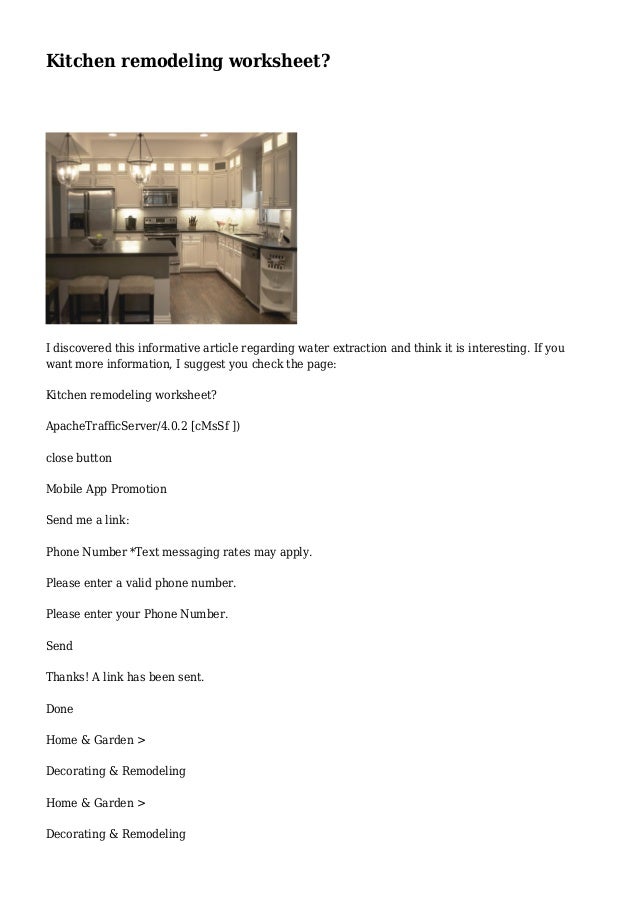remodeling worksheet