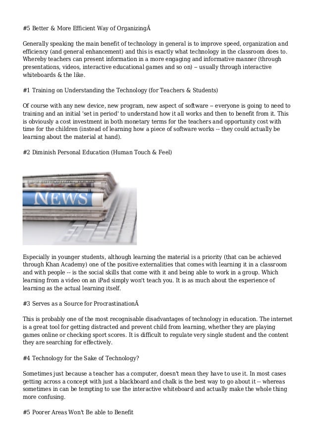 Free Essays on Technology - Advantages and Disadvantages