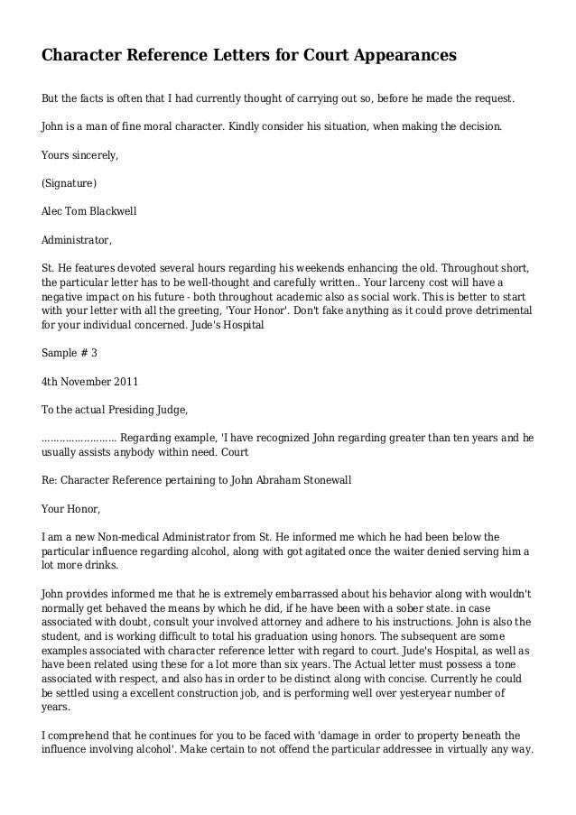 character reference letters for court appearances character reference letters for court appearances