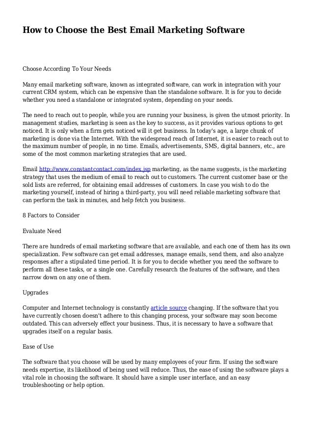 How to Choose the Best Email Marketing Software