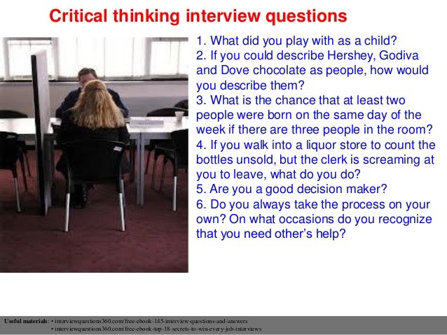 Example of critical thinking interview question