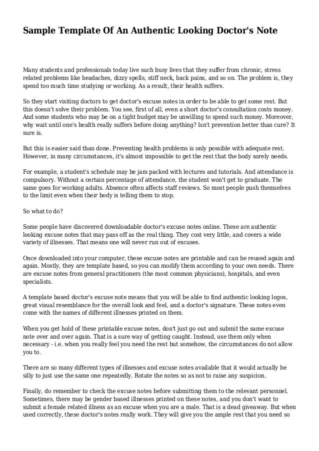 sample template of an authentic looking doctor s note how to get a doctors note for stress