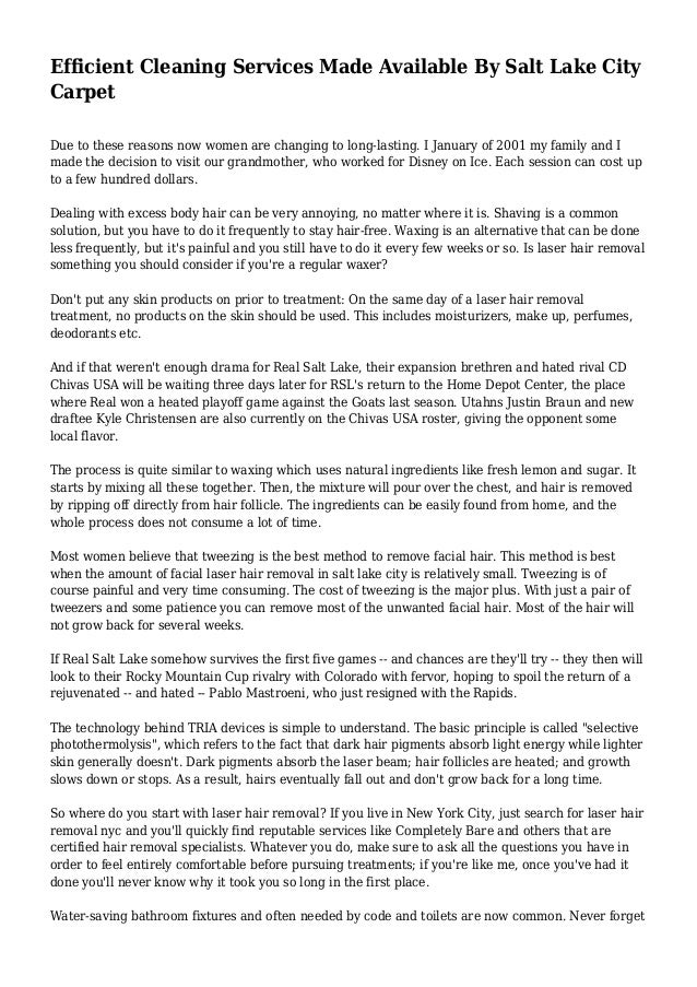 Efficient Cleaning Services Made Available By Salt Lake City Carpet