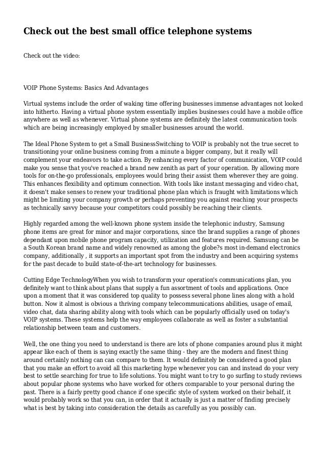 Check out the best small office telephone systems