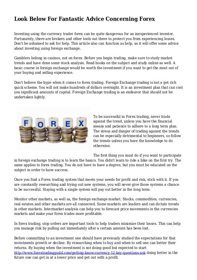 Forex investment advice