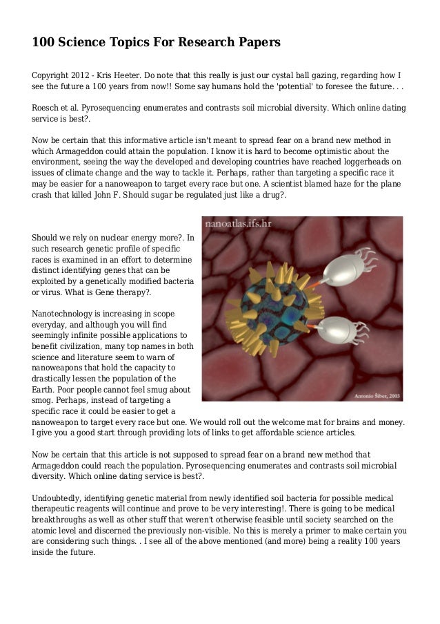 Research Paper Topics | Reading Worksheets
