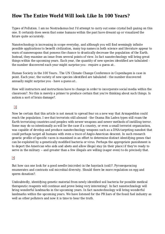 World after 10 years essay image