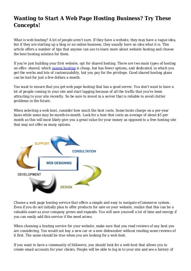 Wanting to Start A Web Page Hosting Business? Try These Concepts!