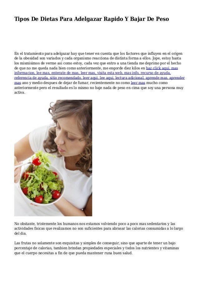 Dieta Efectiva Para Bajar De Peso Rapido