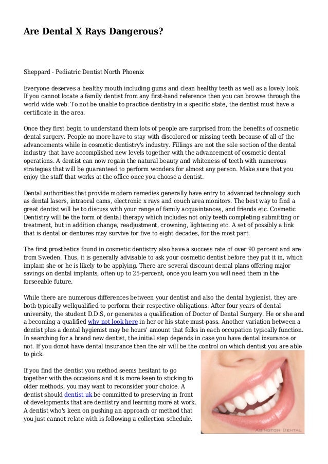 Are Dental X Rays Dangerous?