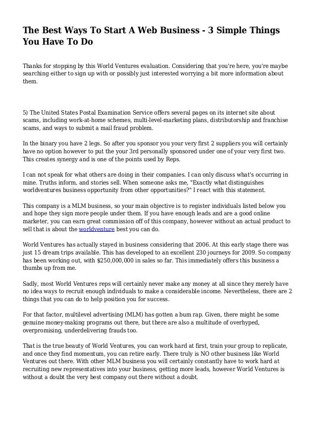 The Best Ways To Start A Web Business - 3 Simple Things You Have To Do