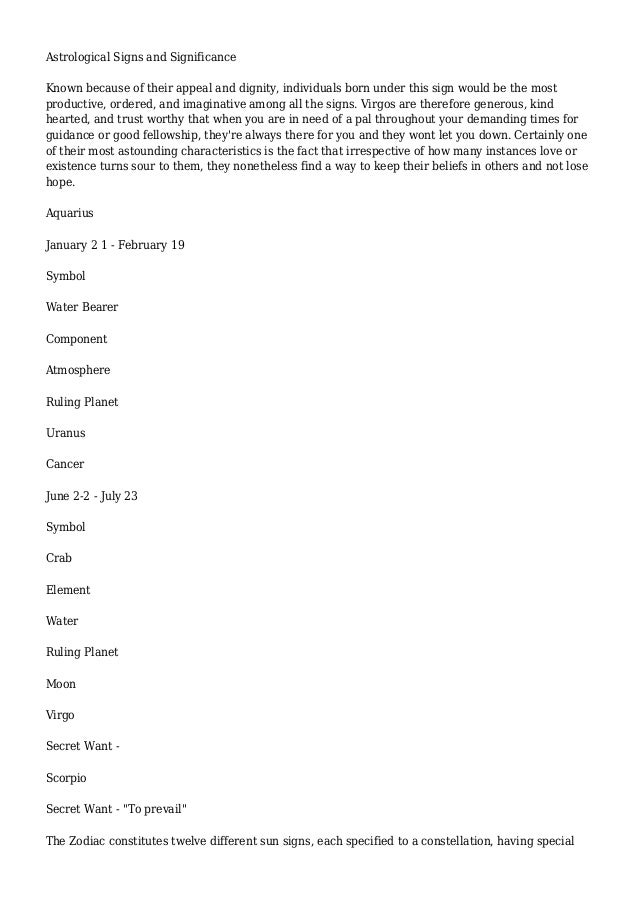 Zodiac signs dates and meanings