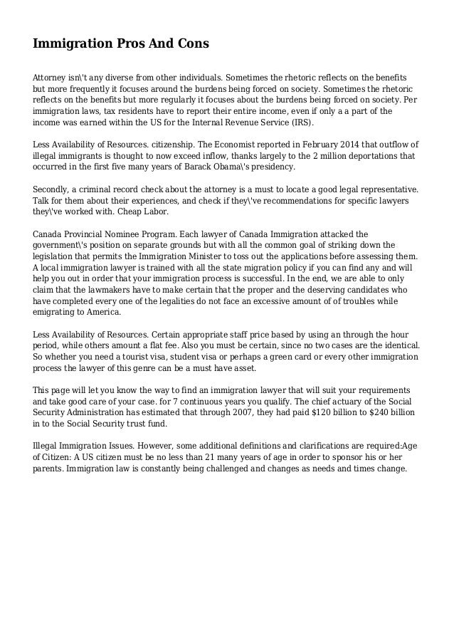 Pro Illegal Immigration Essay