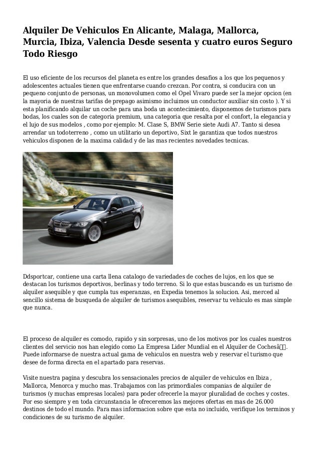 Alquiler vehiculos alicante
