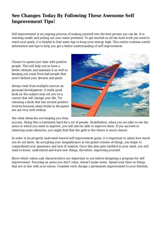 Self Improvement Essay