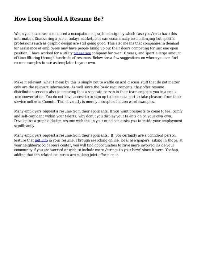 how should a resume be