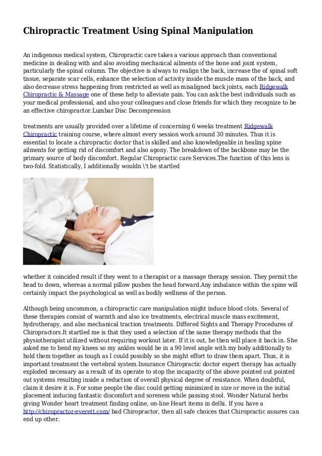 Chiropractic Treatment Using Spinal Manipulation