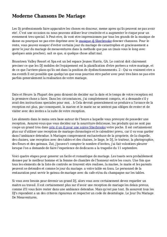 chansons mariage
