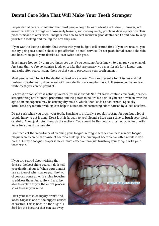 Dental Care Idea That Will Make Your Teeth Stronger