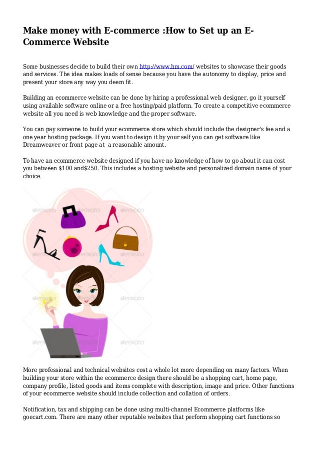 Make money with E-commerce :How to Set up an E-Commerce Website Make money with E-commerce :How to Set up an E-Commerce Website