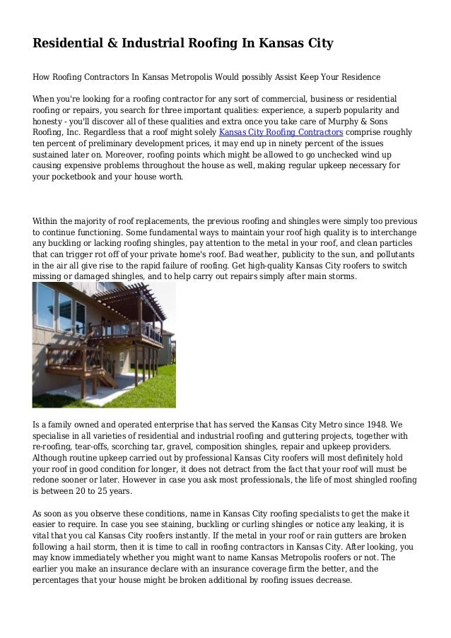 Residential & Industrial Roofing In Kansas City