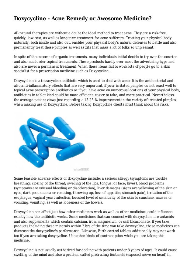 Doxycycline Treatment For