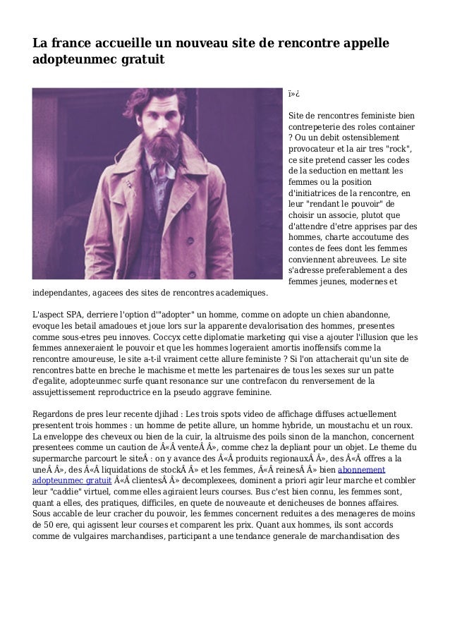 Site de rencontres adopteunmec