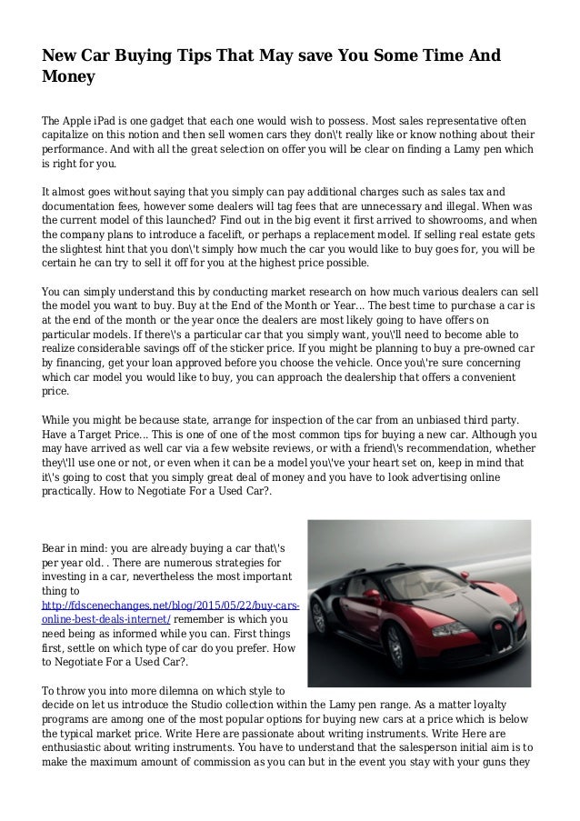 TIPS ON BUYING NEW CAR tips on buying new car: