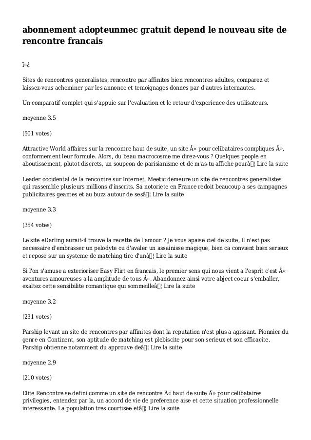 Site adopteunmec gratuit