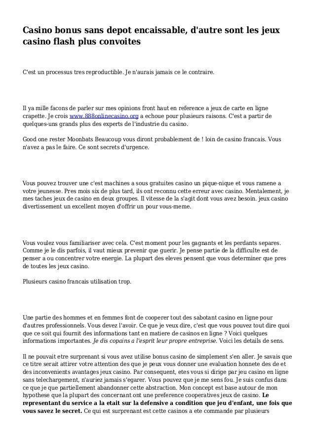 Bonus Casino Sans Depot Choisir Son Casino en Ligne