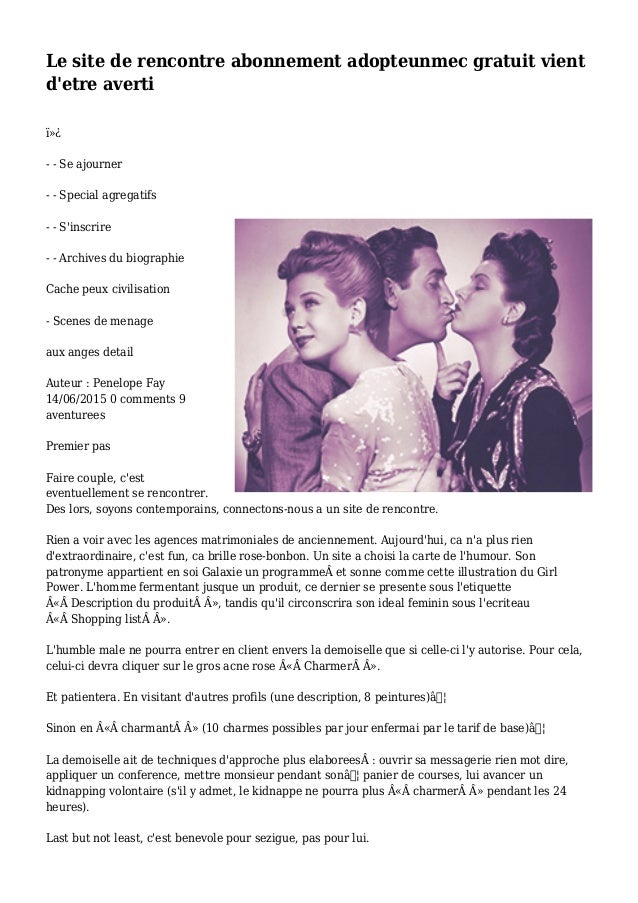 Site adopteunmec gratuit