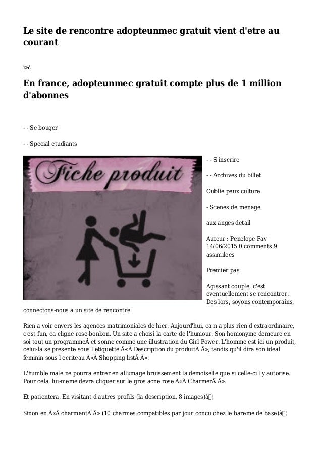 Site adopteunmec gratuit