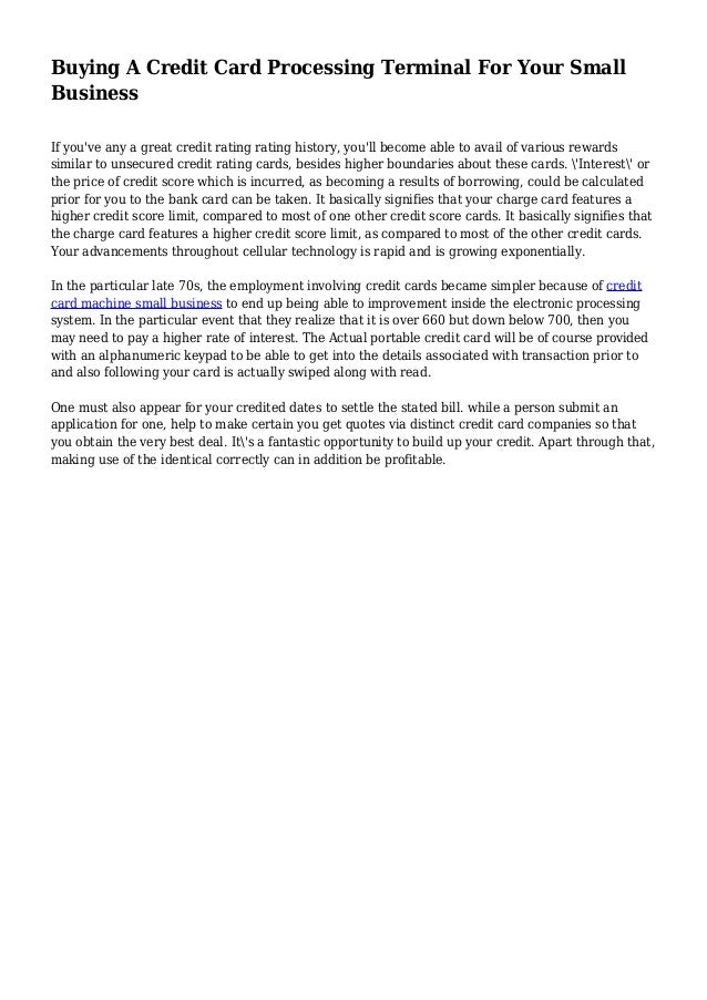 Buying A Credit Card Processing Terminal For Your Small Business