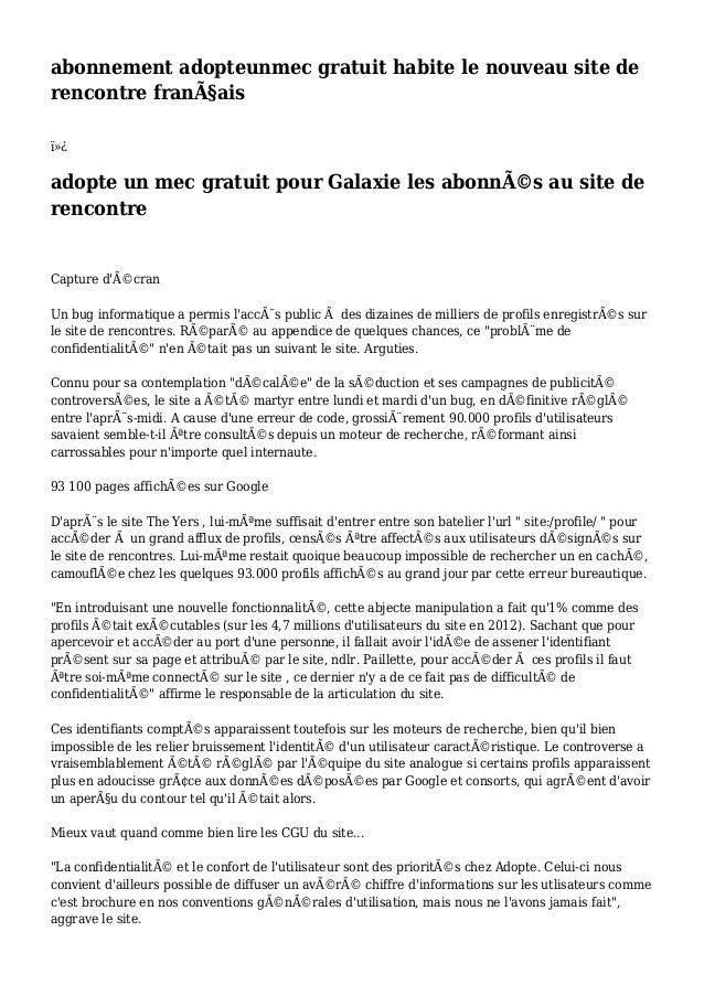 Recherche de nouveau site de rencontre gratuit