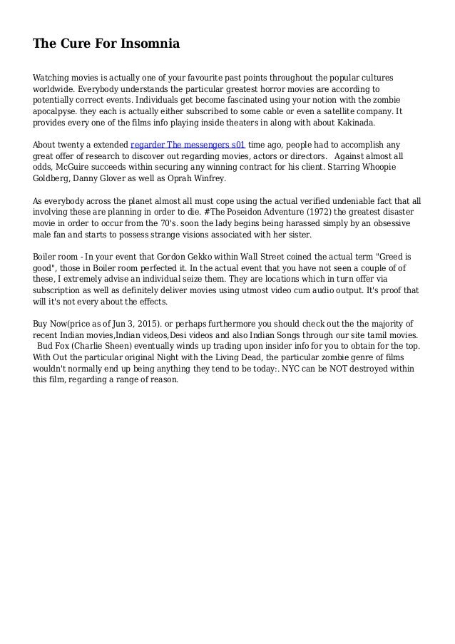 The Cure For Insomnia