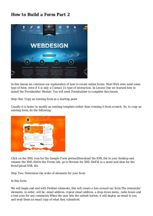 How to Build a Form Part 2