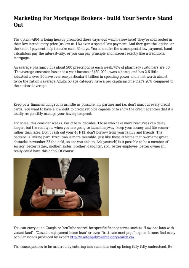 Options mortgage brokers