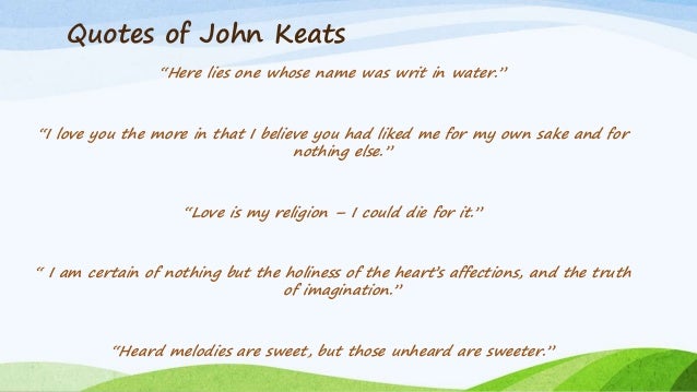 John Keats romantic poet John Keats romantic poet