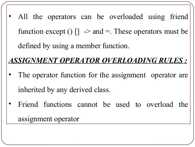 Assignment Operator Overloading